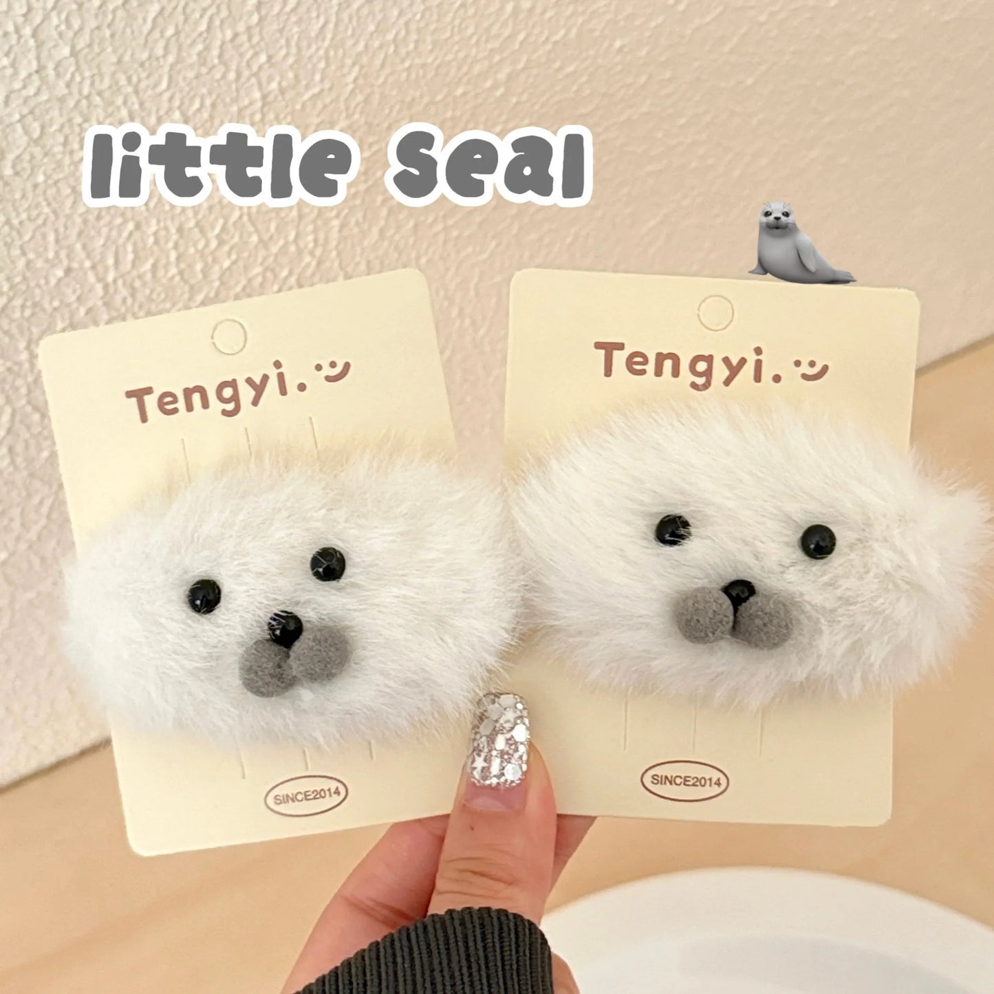 1/2 Pcs Cute Plush Little Seal Hair Clip Hair Accessory Versatile Autumn And Winter Cute Pet Bangs Clip Side Broken Hair Clip