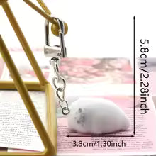 1Pcs Cute Flocking Resin Seal Love Keychain Animal Plush Dolls Pendant for Bag Mobile Phone Charms Home Decoration Making crafts