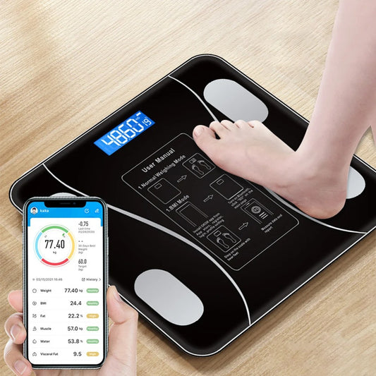 Smart Wireless Bluetooth Digital Weight Scale – Max 180kg, Precision D=50g, Body Weight Monitoring