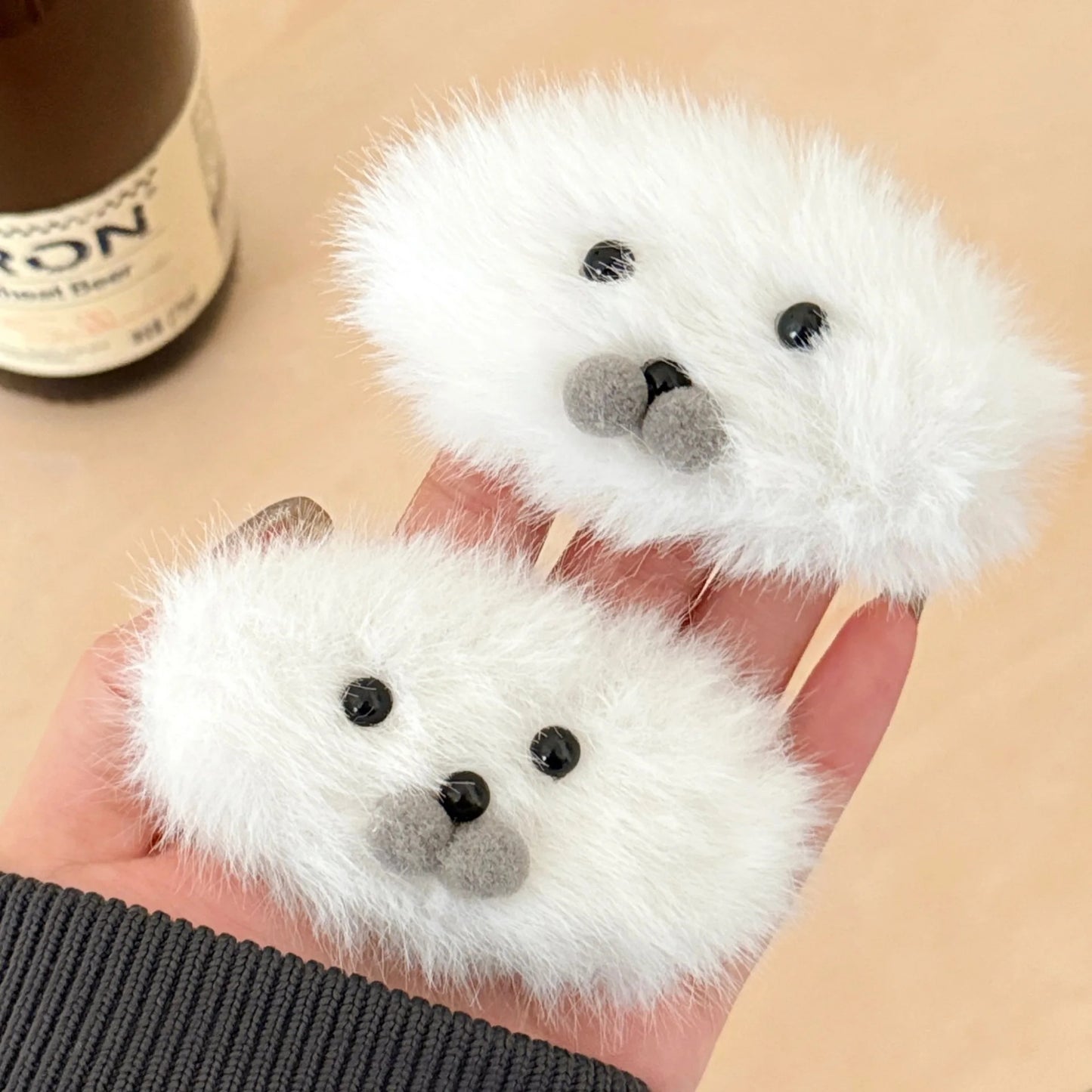 1/2 Pcs Cute Plush Little Seal Hair Clip Hair Accessory Versatile Autumn And Winter Cute Pet Bangs Clip Side Broken Hair Clip