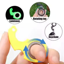 Hot Sale Funny Release fidget spinner Keychain Stress Relief Rotating Keyring Finger Flying Ring Relieve Anxiety Toy Gift