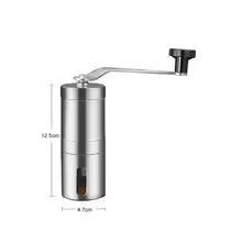 Stainless Home Portable Manual Coffee Grinder Hand Coffee Mill with Ceramic Burrs Adjustable Settings Portable Hand Crank Tools