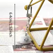 1Pcs Cute Flocking Resin Seal Love Keychain Animal Plush Dolls Pendant for Bag Mobile Phone Charms Home Decoration Making crafts