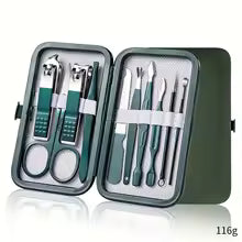 Professional 7-18 Piece Nail Care Kit Stainless Steel Manicure & Pedicure Set with Travel Case for On-the-Go Grooming