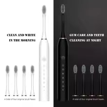 Sonic Electric Toothbrush 3 Brush Heads for Adults IPX7 Waterproof DuPont Brush Head USB Rechargeable High Frequency Cleaning