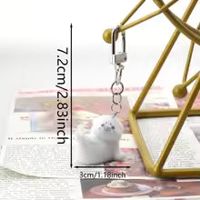 1Pcs Cute Flocking Resin Seal Love Keychain Animal Plush Dolls Pendant for Bag Mobile Phone Charms Home Decoration Making crafts